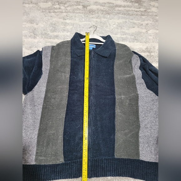 Staghill VTG Men's Striped Sweater - Blue and Gray - Picture 5 of 12